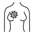 Breast cancer black line icon. Female disease. Oncology. Isolated vector element. Outline pictogram for web page, mobile app, promo.