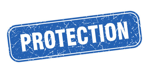 Wall Mural - protection stamp. protection square grungy blue sign