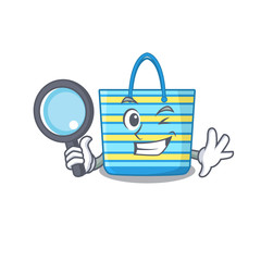 Sticker - Smart Detective of beach bag mascot design style with tools