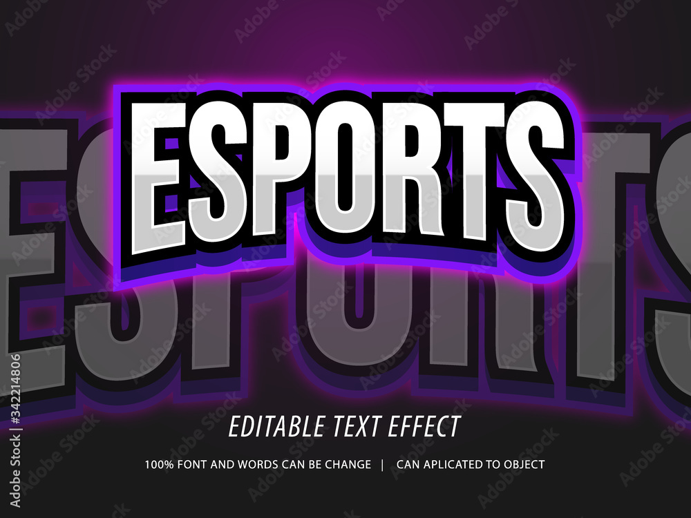 Esports Lettering Mini Logo editable esport logo style text effect mockup Stock Vector | Adobe Stock