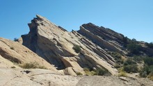 Vasquez Rocks At National Park Against Clear Sky