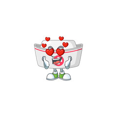 Poster - Charming nurse hat cartoon character with a falling in love face