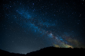 Wall Mural - cosmic starry landscape, with the milky way, constellation. background for the zodiac, predictions, 