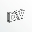 © rieddroid - Initial Letter DV with Architecture Graphic Logo Design