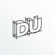 Initial Letter DU with Architecture Graphic Logo Design