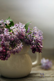 Fototapeta Lawenda - bouquet of lilac flowers in a vase