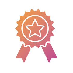 Sticker - medal award silhouette style icon