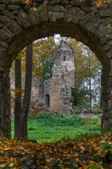 Wall Mural - Ruins of the medieval castle in Gaujiena town, Latvia