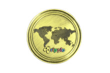 Ripple Gold Coin Close Up On A White Background