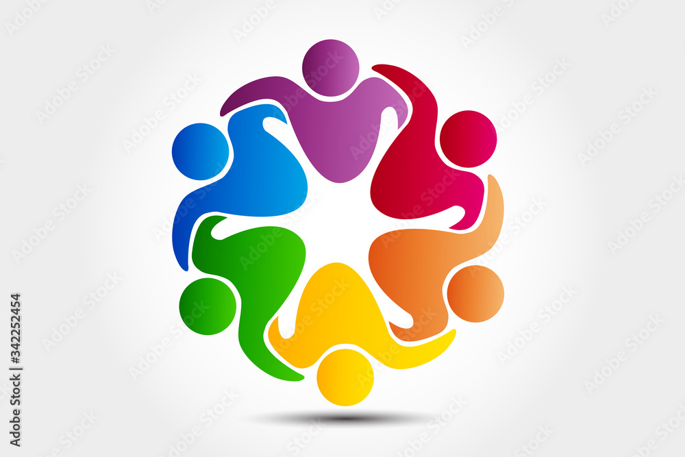 Logo teamwork unity business embraced people Stock Vector | Adobe Stock