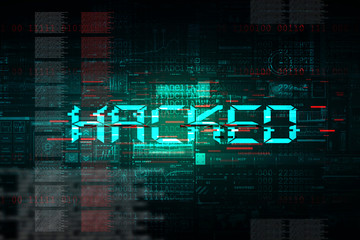 2d illustration hacked data online code background