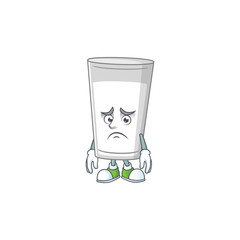 Canvas Print - Cartoon picture of glass of milk with worried face