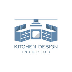 Cabinet Furniture Kitchen Set Interior Graphic Vector Logo Design 