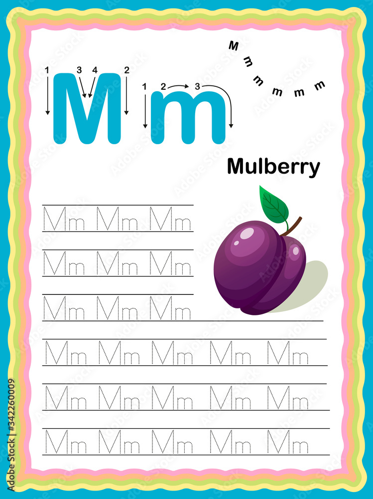 Preschool Colorful letter K Uppercase and Lowercase Tracing alphabets ...