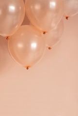 Wall Mural - rose gold color hellium balloons flying