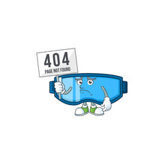 Poster - Sad face of safety glasses cartoon character raised up 404 boards