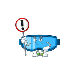 Sticker - A picture of safety glasses cartoon character concept holding a sign