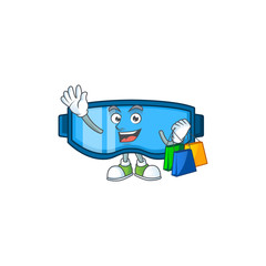 Sticker - cartoon character concept of rich safety glasses with shopping bags