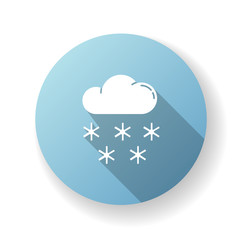 Poster - Snow blue flat design long shadow glyph icon