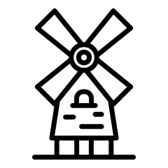 Sticker - Farm windmill icon. Outline farm windmill vector icon for web design isolated on white background