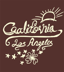 Wall Mural - California Los Angeles college graphic design vector art