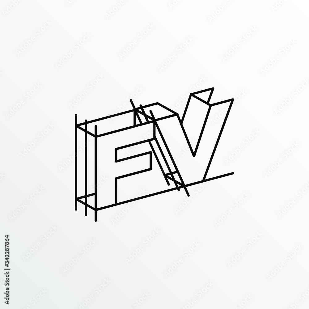 Initial Letter FV with Architecture Graphic Logo Design Stock Vector ...
