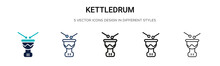 Kettledrum Icon In Filled, Thin Line, Outline And Stroke Style. Vector Illustration Of Two Colored And Black Kettledrum Vector Icons Designs Can Be Used For Mobile, Ui, Web