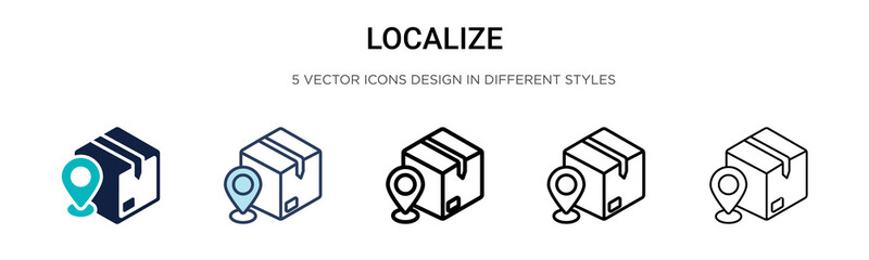 Wall Mural - localize icon in filled, thin line, outline and stroke style. vector illustration of two colored and