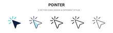Pointer Icon In Filled, Thin Line, Outline And Stroke Style. Vector Illustration Of Two Colored And Black Pointer Vector Icons Designs Can Be Used For Mobile, Ui, Web