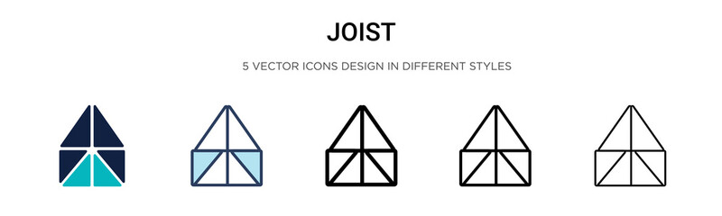 Joist icon in filled, thin line, outline and stroke style. Vector illustration of two colored and black joist vector icons designs can be used for mobile, ui, web