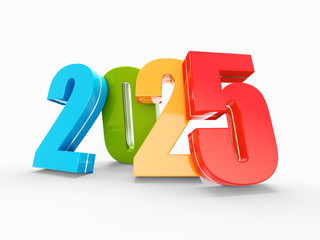 Wall Mural - happy new year 2025 colorful calendar background series 3d render