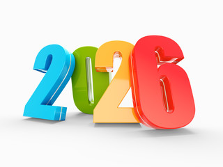 Wall Mural - happy new year 2026 colorful calendar background series 3d render