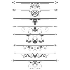 Canvas Print - Set of calligraphical elements