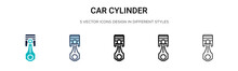 Car Cylinder Icon In Filled, Thin Line, Outline And Stroke Style. Vector Illustration Of Two Colored And Black Car Cylinder Vector Icons Designs Can Be Used For Mobile, Ui, Web