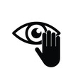 hand touch eye vector icon