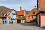 Fototapeta Dziecięca - Le château par dessus les toits à Kaysersberg (68240), département du Haut-Rhin en région Grand-Est, France