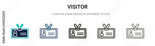 Fotomural Visitor icon in filled, thin line, outline and stroke style