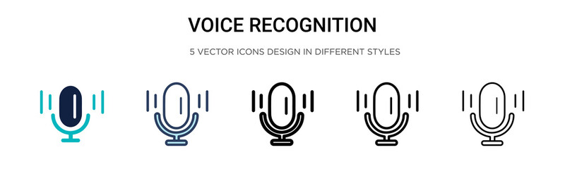 Wall Mural - voice recognition icon in filled, thin line, outline and stroke style. vector illustration of two co