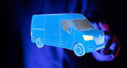 Transport Cardboard boxes, logistics and delivery concept digital  3d.