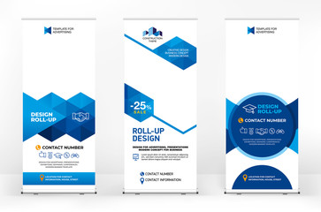 Wall Mural - set of different design options for advertising banners roll-up, modern design for presentations, co