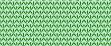 
On A Gray Background Geometric Green Pattern. Green Leaves. Banner.
