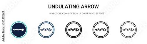Fotografía Undulating arrow icon in filled, thin line, outline and stroke style