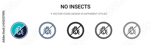 No insects icon in filled, thin line, outline and stroke style Poster Mural XXL