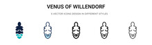 Venus Of Willendorf Icon In Filled, Thin Line, Outline And Stroke Style. Vector Illustration Of Two Colored And Black Venus Of Willendorf Vector Icons Designs Can Be Used For Mobile, Ui, Web