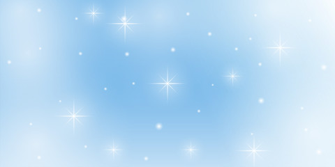 Wall Mural - soft blue sky gradient background with sparkling, white bright in background, vector illustration