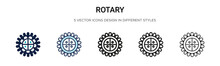Rotary Icon In Filled, Thin Line, Outline And Stroke Style. Vector Illustration Of Two Colored And Black Rotary Vector Icons Designs Can Be Used For Mobile, Ui, Web