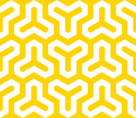 Aufkleber - Vector yellow geometric pattern. Seamless modern linear texture.