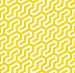 Aufkleber - Vector yellow geometric pattern. Seamless modern linear texture.