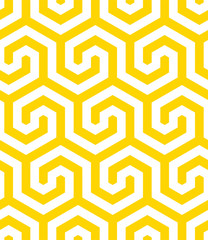 Aufkleber - Vector yellow geometric pattern. Seamless modern linear texture.