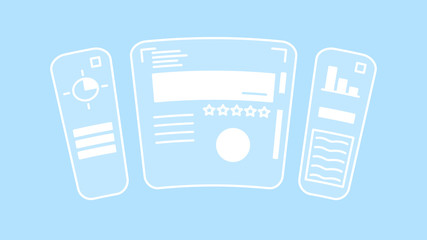 Vector concept illustration of a augmented reality computer interface. It represents a concept of augmented reality, modern interface, technology development